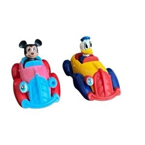 Vintage Tomy Tomica Cars No.55/56 Mickey Mouse Donald Duck Diecast Japan 1970